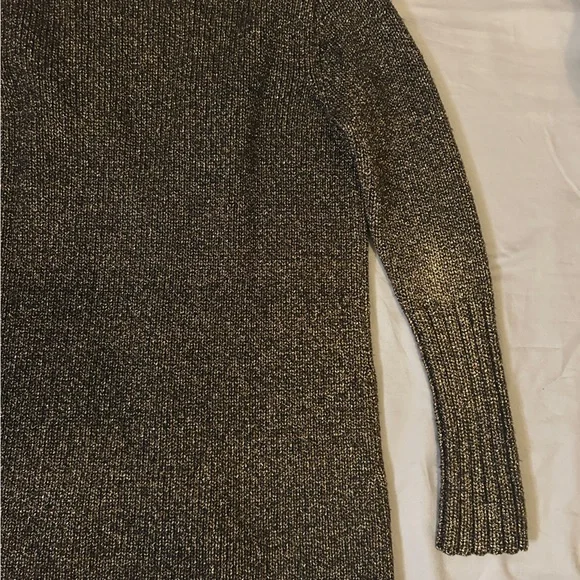 Jenni Kayne gold black sparkly sweater cardigan Size Small